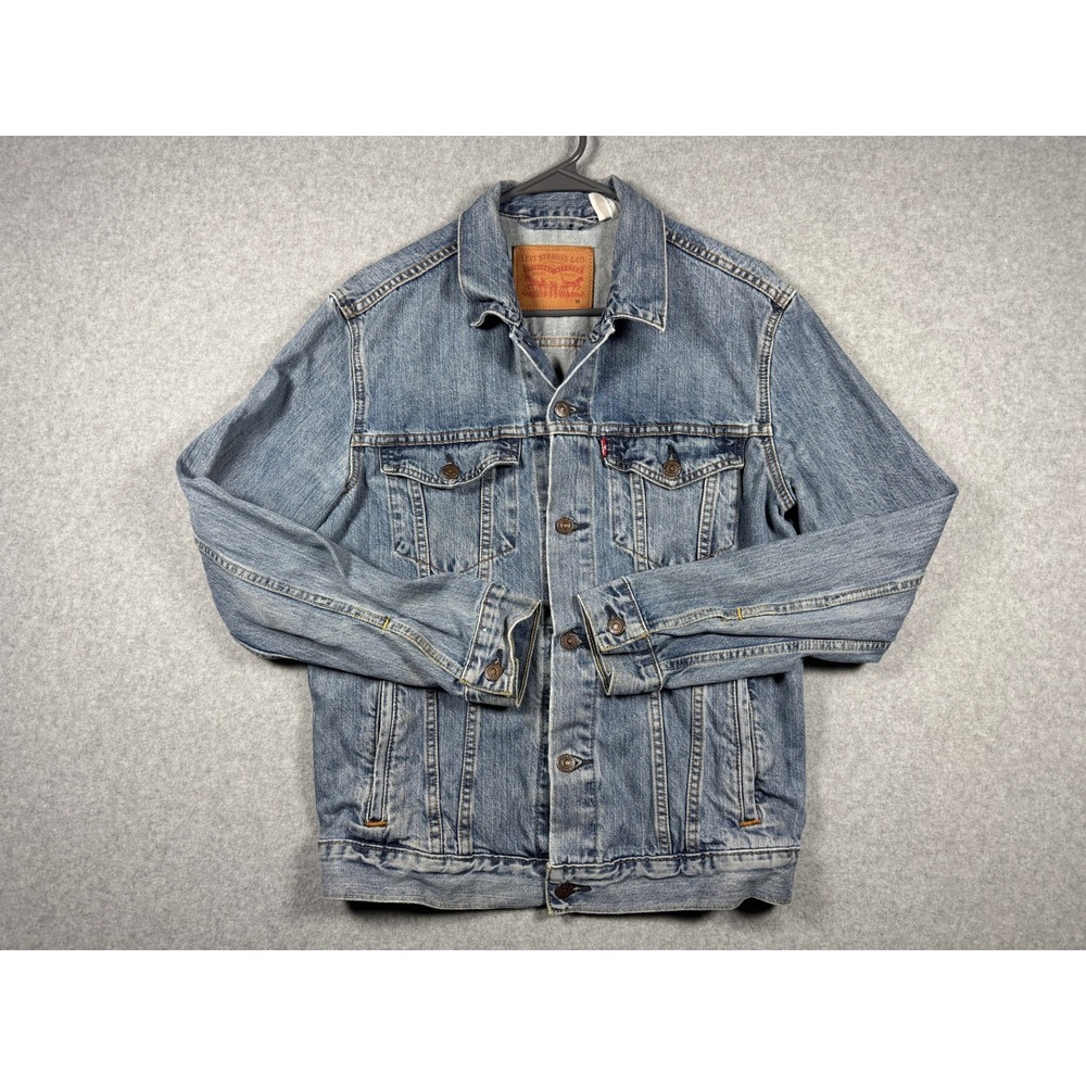 Levi's Denim Trucker Jacket Size Medium Blue Jean Coat Cotton 72334-0146 Mexico